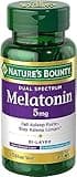Nature's Bounty Melatonin 5mg Dual Spectrum, 100% Drug Free Sleep Supplement, Quick Release and Extended Release, Promotes Relaxation and Sleep Health, 60 Bi-Layer Tablets