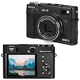 Minolta MND70 Retro 48 MP Autofocus Digital Camera with 5K Ultra HD Video, Rear Selfie Lens & WiFi, Black