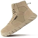 FREE SOLDIER Waterproof Hiking Work Boots Men's Tactical Boots 6 Inches Lightweight Military Boots Breathable Desert Boots (Tan, 10.5)