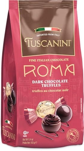 Tuscanini Fine Italian Dark Chocolate Truffles, Roma, 5.4oz | Gourmet Italian | Dairy Free | Premium Gift | Perfect for Holidays & Celebrations