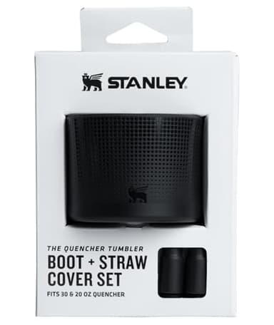 STANLEY Quencher Boot and Straw Cover Cap | Anti-Slip Silicone Protector for 20 & 30 oz Tumbler with Handle | Accessory Set for Stainless Steel Drinking Cup | BPA-Free | Black