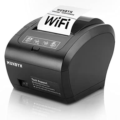 MUNBYN WiFi Receipt Printer with USB Port, 80mm POS Printer Works with Square Mac Windows Chromebook Linux Cash Drawer, ESC/POS (P047 WiFi), Do Not Support Square Paypal Zettle Shopify Kyte Bluetooth