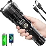 Flashlights High Lumens Rechargeable, 1000000LM LED Super Bright Flash Light, Zoomable Linternas with LCD Digital Display, 5 Mode, Waterproof, Powerful Tactical Flashlight for Emergencies Camping Gift