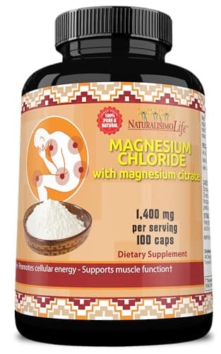 Magnesium Chloride (Cloruro de Magnesio) 1,400 mg per serving high absorption with Magnesium Citrate