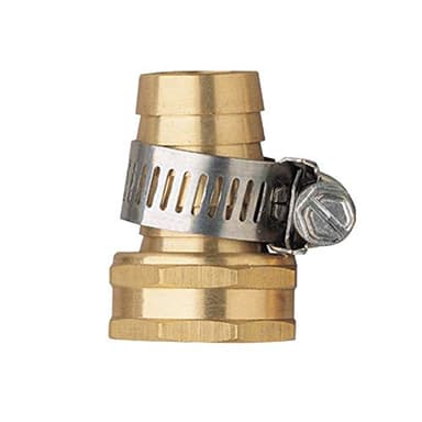 2 Pack Brass 3/4 Inch Female Thread Garden Hose Connectors Repair Mender with Clamps