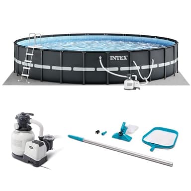 INTEX 26329EH Ultra XTR 18ft x 52in Above Ground Swimming Pool Set with Sand Filter Pump and Cleaning Maintenance Kit