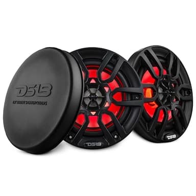DS18 HYDRO NXL-6 - High End Coaxial Speaker Pair - 2-Way Marine Speaker w/Integrated RGB Lights - 300 Watt - 100% UV Stable - Water Resistant Speakers - 6.5 Inches, Black