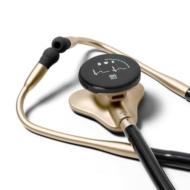 Eko CORE 500™ Digital Stethoscope — 40x Amplification, Active Noise Cancellation, 3-Lead ECG, FDA-Cleared AI with Eko+, Full-Color Display, Reimbursement Eligible — Champagne, COR501-CHP/CHP