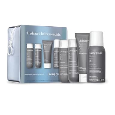 Living Proof Hydrated Hair Essentials Kit - Includes Travel Size Perfect hair Day Shampoo, Conditioner, 5-in-1 Styling and Dry Shampoo ($74 value)