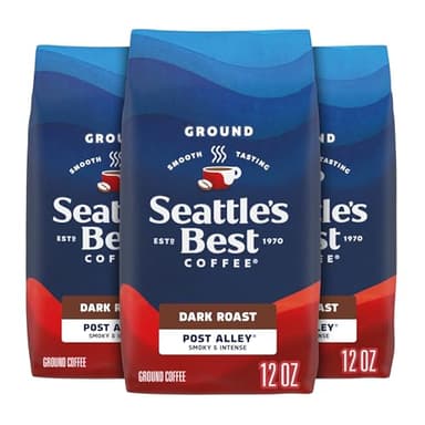 Seattle’s Best Coffee, Dark Roast Ground Coffee, Post Alley, 100% Arabica, 3 Bags (12 oz Each)