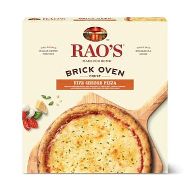 Rao's Made for Home Frozen Pizza - Five Cheese, Brick Oven Crust, Made With Mozzarella, Provolone, Fontina, Parmesan & Romano with Red Sauce, Premium Quality