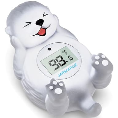 Baby Bath Thermometer, Cute Otter Floating Water Thermometer for Newborns & Infants, Safe and Accurate Room and Bathtub Temperature Monitor, Grey