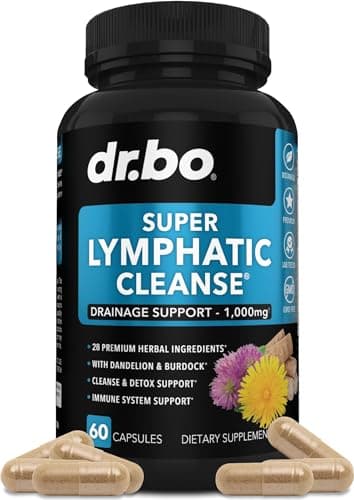 Lymphatic Drainage Supplements Pills - Lymphatic Support Total Herbal Cleanse Products Echinacea, Ginger, Dandelion, Red Root & Red Clover Supplement - Lymph Node Detox Cleanse Lymph System Drainage