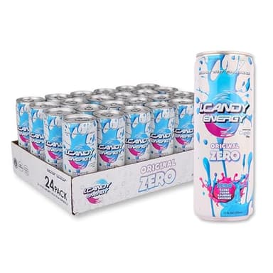 I.CANDY ZERO Energy Drink Caffeine Free, Sugar Free Energy Drinks 24 Pack 12 oz Cans, Zero Sugar Zero Calorie, 250mg Cognizin Citicoline, No Caffeine Mental Focus Energy
