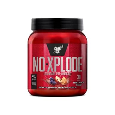 BSN N.O.-XPLODE Pre Workout Powder, Energy Supplement for Men and Women with Creatine and Beta-Alanine, Fruit Punch, 30 Servings, 1.2 Pound (Packaging May Vary)