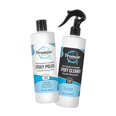 Promise Epoxy - 32 Ounce Kit of Pro Polish (16oz) and Cleaner (16oz), Specially Formulated for Epoxy Resin and High Gloss Finishes, Removes Scratches and Scuffs - Perfect for DIYers, Home Décor