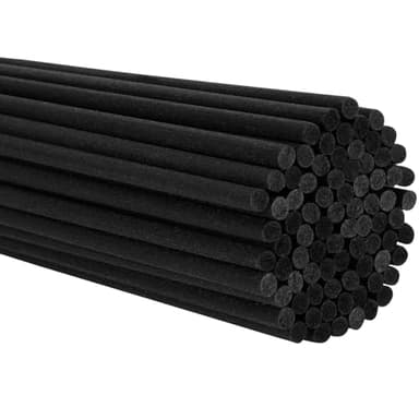 60Pcs Reed Diffuser Sticks,Black Aromatherapy Diffuser Sticks, Rattan Reed Diffuser Sticks,Essential Oil Aromatherapy Scent Refills (3mm X 25cm (60pcs))