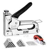 NEU MASTER 3 in 1 Staple Gun, Manual, Heavy Duty with Stapler Remover and 2000Pcs Staples for Upholstery, Fixing Material, Decoration, Carpentry, Furniture