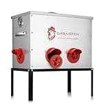 Darnefen Automatic Chicken Feeder No Waste - 40lb 6 Ports Large Capacity Metal Poultry Feeder with Legs and Lids - Galvanized Chicken Feeder for Hen Coop
