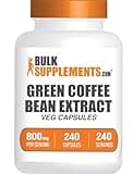 BulkSupplements.com Green Coffee Bean Extract Capsules - Green Coffee Bean Supplements, Green Coffee Bean Capsules - Green Coffee Bean 8000mg, Vegan - 1 Capsule per Serving, 240 Veg Capsules