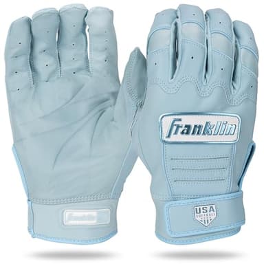 Franklin Sports USA Softball Women's Softball Batting Gloves - CFX Pro Fastpitch + Slowpitch Girls Batting Gloves - Adult + Youth Pairs - Carolina Blue - Womens Medium