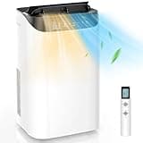 DOMANKI 14000 BTU Portable Air Conditioner and Heater for Room up 700 Sq. Ft.,4-IN-1 Quiet Portable Ac Unit with Heater Dehumidifier Fan Function, Remote Control, Sleep Mode, 24H Timer (Black)
