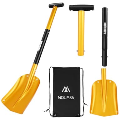 KAMINUO Portable Colorful Telescopic Aluminum Car Adjustable Extended Edition Snow Shovel (Golden)