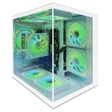 suevery Gaming Desktop Computer | 16G Memory | 512G SSD | AMD Ryzen5 5600GT | 6Core CPU Integration Radeon Vega Graphics | Wi-Fi Prebuilt Gamer Pc Ryzen5 5600GT (White)