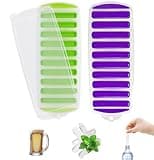 2 Pcs Long Ice Stick Tray Silicone with Lid,Water Bottle Ice Cube Tray with Easy Push and Pop Out Material, Ideal for Sports and Water Bottles