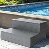 Upgrade Hot Tub Steps- Step Spa & Hot Tub Step, Hot Tub Stairs, Outdoor hot tub Steps, Spa Steps for Outside Patio, Holds 400 LBS, Grey