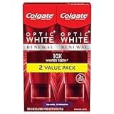 Colgate Optic White Renewal Teeth Whitening Toothpaste, Enamel Strength, 2 Pack, 3 Oz Tube