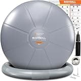 MANTRA SPORTS Yoga Exercise Ball Chair for Office Desk with Base, Ideal for Pregnancy, Birthing, Stability Exercises & Fitness. Swiss Stability Birth Ball for Labor, Gym & Workouts.