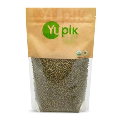 Yupik Organic Mung Beans, 2.2 lb (35.3 oz), USDA Certified, Kosher, Gluten-Free, Dried Legumes, Excellent Source of Protein & Fiber, Perfect for Sprouting, Soups & Salads
