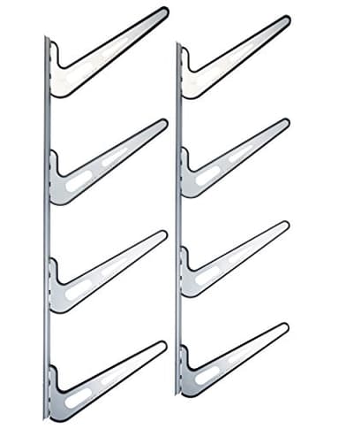 Krypt Towers Ultimate Board Sports Wall Mount Storage Rack, Heavy Duty Steel Board Stand, Rubber Padded Fingers, Store & Display Up To 4 Surfboards, Wakeboards, Snowboards, Skiis, Longboards & More
