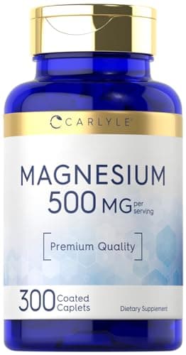 Carlyle Magnesium 500mg | 300 Coated Caplets | Vegetarian, Non-GMO, and Gluten Free Supplement