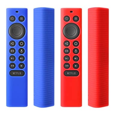 [2 Pack] Silicone Protective Cover for NVIDIA Shield TV Pro/4K HDR Remote Controller Series, Light Weight Kids-Friendly Silicone Skin Anti-Slip/Shockproof with Hand Strap (Red & Blue)