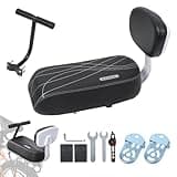 Kids Bike Seat Bike Rear Seat Cushion with Backrest Comfortable Bicycle Passenger Saddle with Handlebar, Child Bicycle Rear Seat Cushion Footrests,Back Seat for Over 5 Years Old Kids or Adults