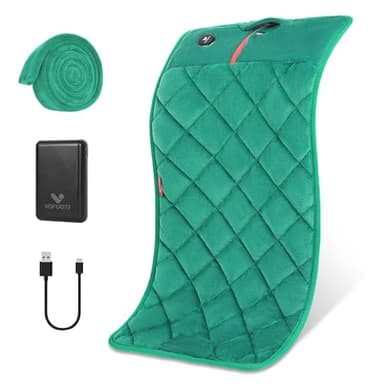 Vofuoti Portable Heating Pad, Cordless Weighted Heating Pads with 10000mAh Battery and 3 Heat Settings, Outdoor Electric Heated Pad for for Back, Abdomen, Neck & Shoulder, 12" x 24"