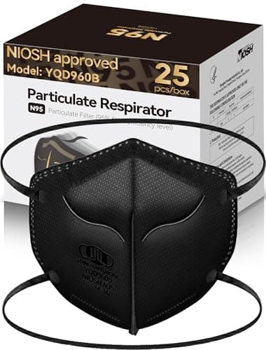 N95 Masks NIOSH Approved for Adults, 25 Pack Individually Wrapped, Particulate Respirator N95 Face Masks Universal Fit Comfortable