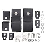 NewYall Pair Hood Latch Catch Lock Accessories Kit for Jeep Wrangler JK JKU 2007-2018 JL JLU Gladiator JT 2018-2023 Aluminum Steel Locking