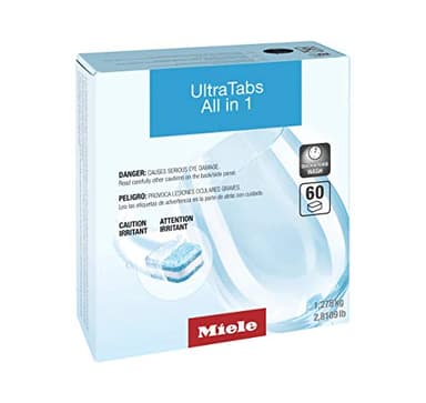 Miele 11295860 UltraTabs HyClean Dishwasher Tablets, Phosphate-Free, Pack of 60 Tablets