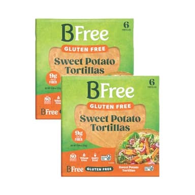 BFree Gluten Free Wheat Free Wrap Tortillas Sweet Potato Vegan Dairy Free (Pack of 2)