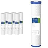 Pentair Pentek DGD-5005 & EP-20BB Big Blue Water Filter Cartridge 6-Pack & Carbon Block Replacement