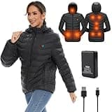 OAOA innovation Heated Jackets for Women, 9 Heating Areas With 10000mAh Power Bank,Winter Warm Outdoor Ski Coat（M）