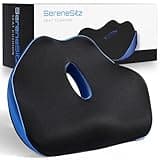 SERENESITZ Serene Sitz Orthopedic Seat Cushion, Serensitz Orthopedic Seat Cushion, Ergonomic Memory Foam Seat Cushion for Office Chair Cushion, Car Seat, Airplane, Sciatica & Back Pain Relief (Navy)