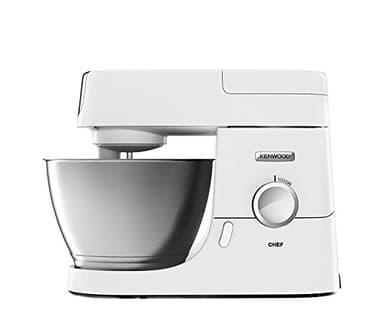 Kenwood Chef Stand Mixer for Baking - Stylish Food Mixer in White with K-beater, Dough Hook, Whisk and 4.6 Litre Bowl, 1000 W, KVC3100, White