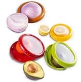 Ortarco 4Pcs Onion Storage Avocado Saver Holder, Lemons Garlic Tomato Peper Storage Containers Reusable