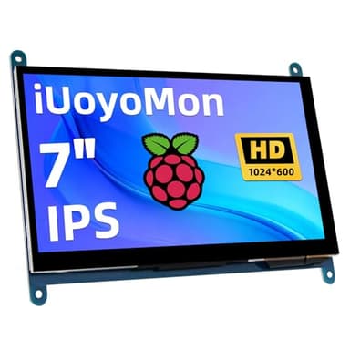 iUoyoMon 7 Inch Screen for Raspberry Pi, 1024×600 IPS HDMI Capacitive Screen LCD Display, Mini Portable Monitor Compatible with Raspberry Pi 5/4/3 BB Black Banana Pi Win11/10/8/7 (Non-Touch)