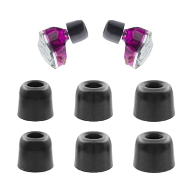 Klowcok Memory Foam Replacement IEM Eartips for KZ ZS10 Pro X ZSN, Ultimate Comfort, Secure Fit, 3 Pairs Black (Assorted-S/M/L)