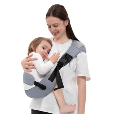 COSDIG Baby Carrier Newborn to Toddler - Adjustable Sling Carrier for 25-60lbs, Comfortable Hands-Free Carrying (Grey)